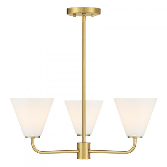 Savoy House Blair 3-Light Chandelier Warm Brass