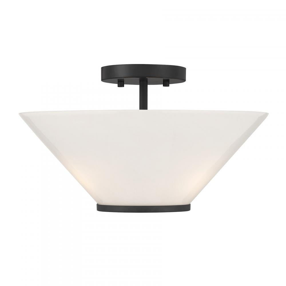 Savoy House Blair 3-Light Convertible Semi-Flush or Pendant Matte Black