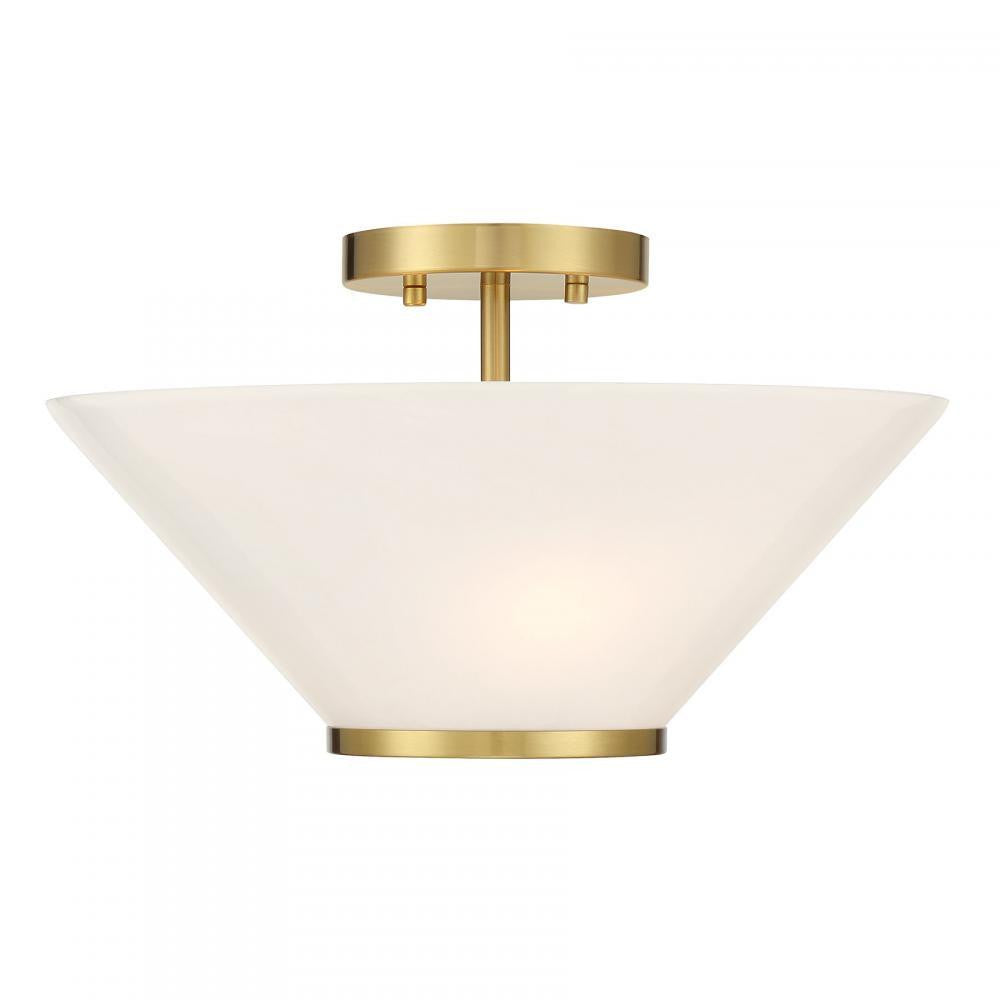 Savoy House Blair 3-Light Convertible Semi-Flush or Pendant Warm Brass