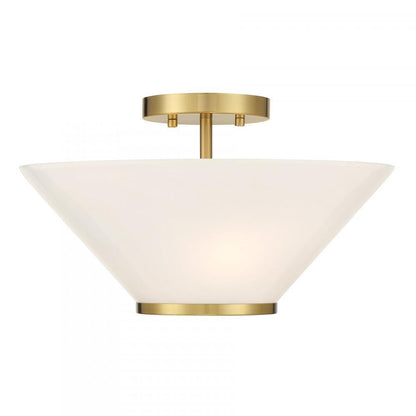 Savoy House Blair 3-Light Convertible Semi-Flush or Pendant Warm Brass