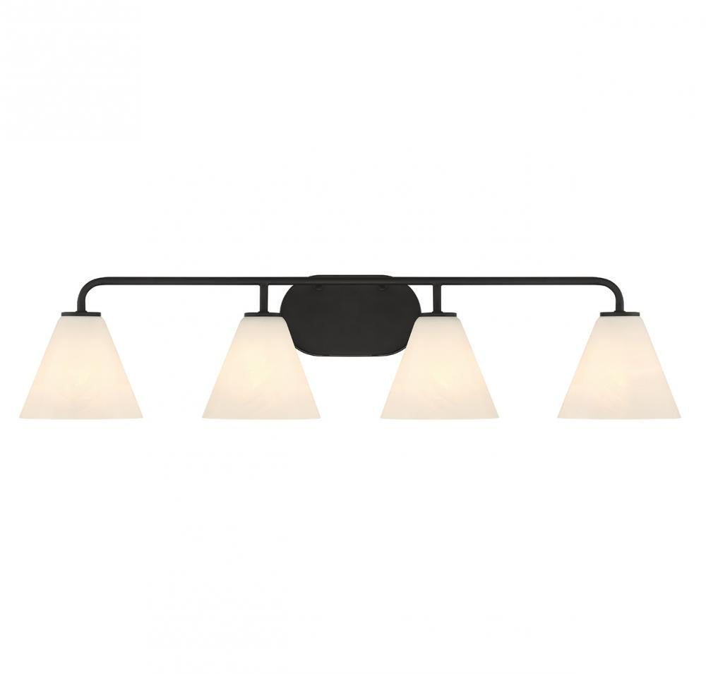 Savoy House Blair 4-Light Bathroom Vanity Light Matte Black