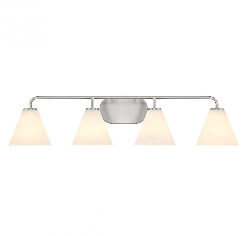 Savoy House Blair 4-Light Bathroom Vanity Light Satin Nickel