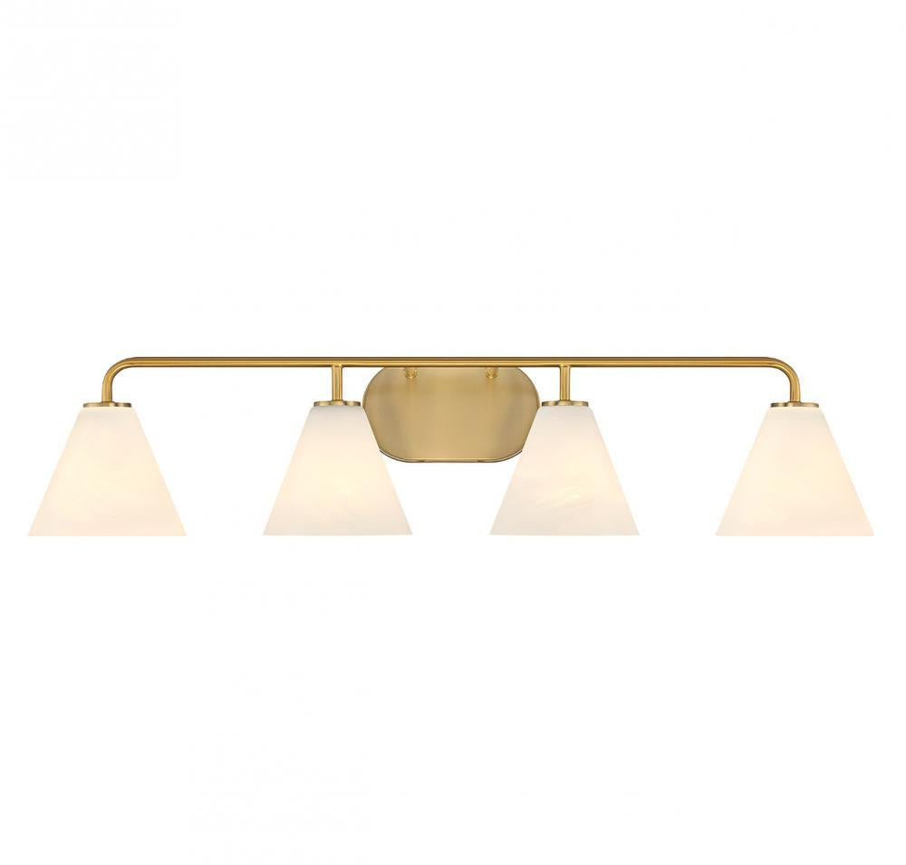 Savoy House Blair 4-Light Bathroom Vanity Light Warm Brass