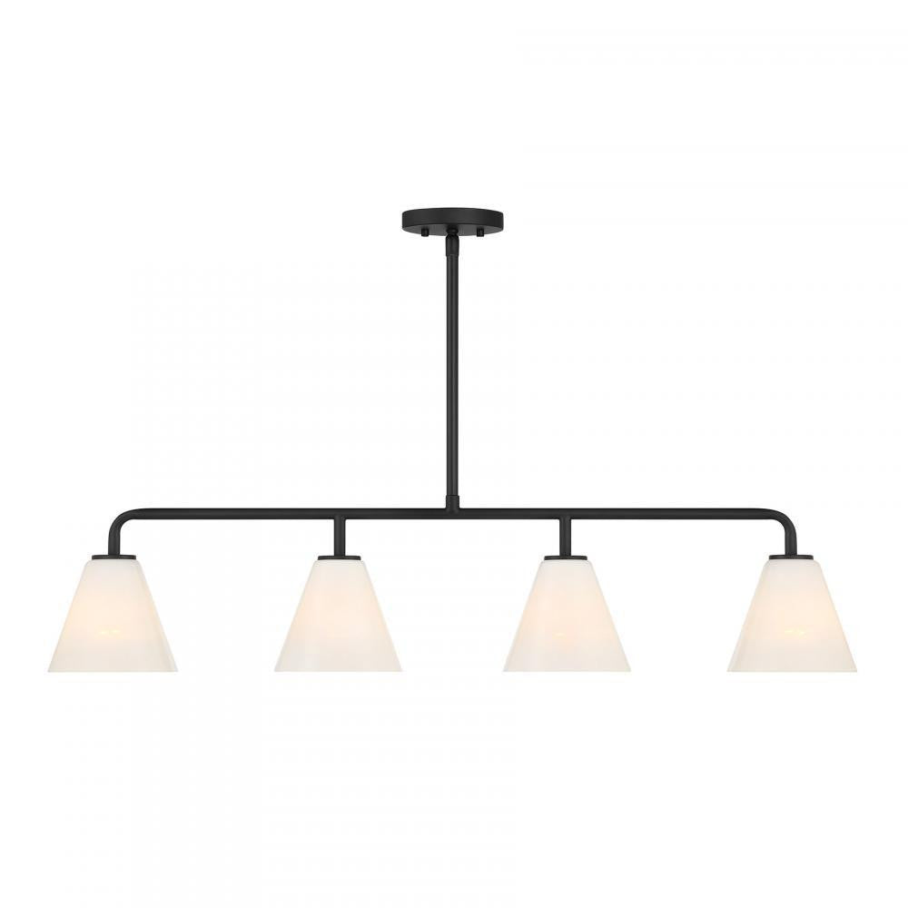 Savoy House Blair 4-Light Linear Chandelier Matte Black
