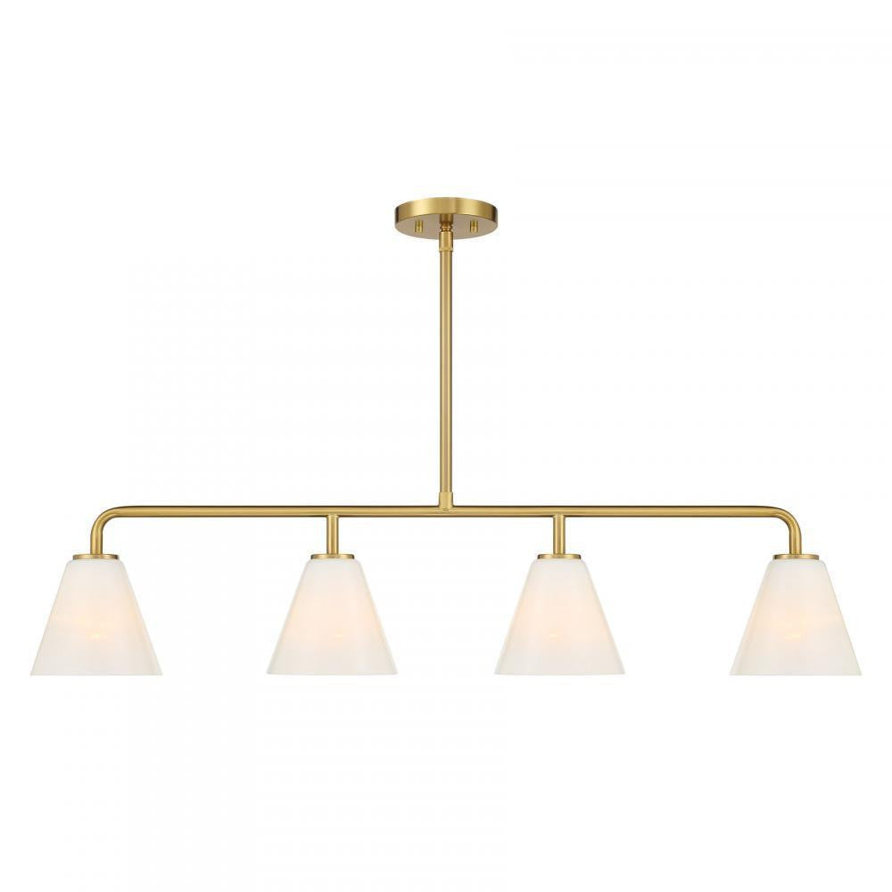 Savoy House Blair 4-Light Linear Chandelier Warm Brass