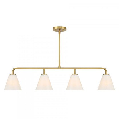 Savoy House Blair 4-Light Linear Chandelier Warm Brass