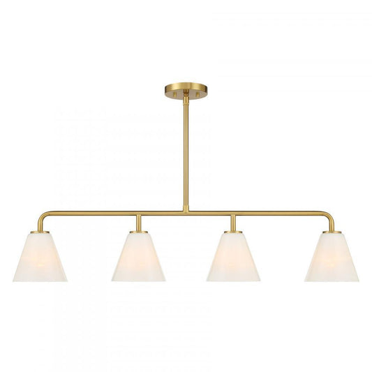 Savoy House Blair 4-Light Linear Chandelier Warm Brass