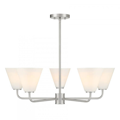 Savoy House Blair 5-Light Chandelier Satin Nickel