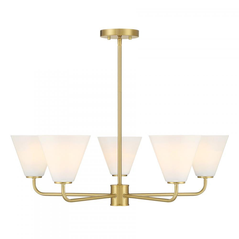 Savoy House Blair 5-Light Chandelier Warm Brass