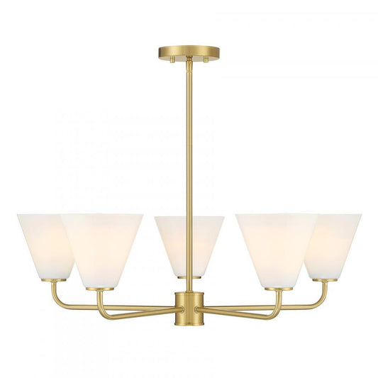 Savoy House Blair 5-Light Chandelier Warm Brass