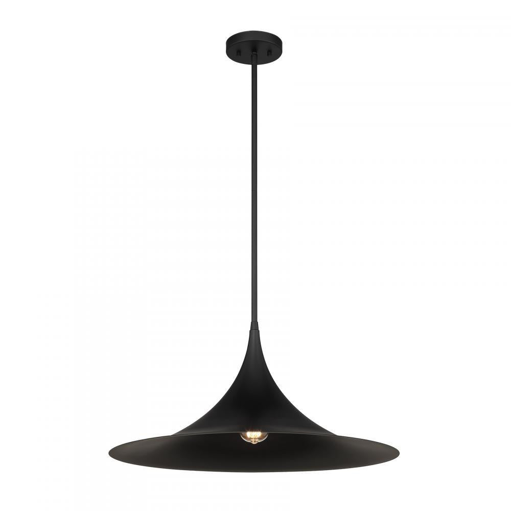 Savoy House Bowdin 1-Light Pendant in Matte Black, Savoy House 7-7639-1-89 ALXLP
