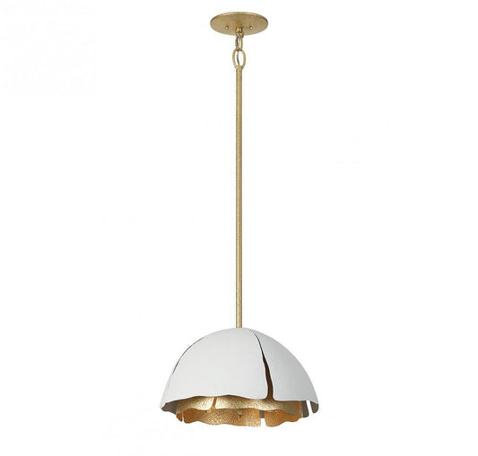 Savoy House Brewster 16-in Pendant Cavalier Gold with Royal White