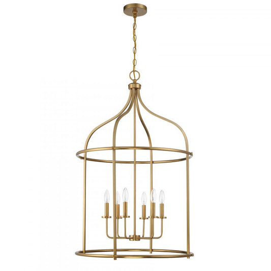 Savoy House Brookstone 6-Light Pendant Warm Brass