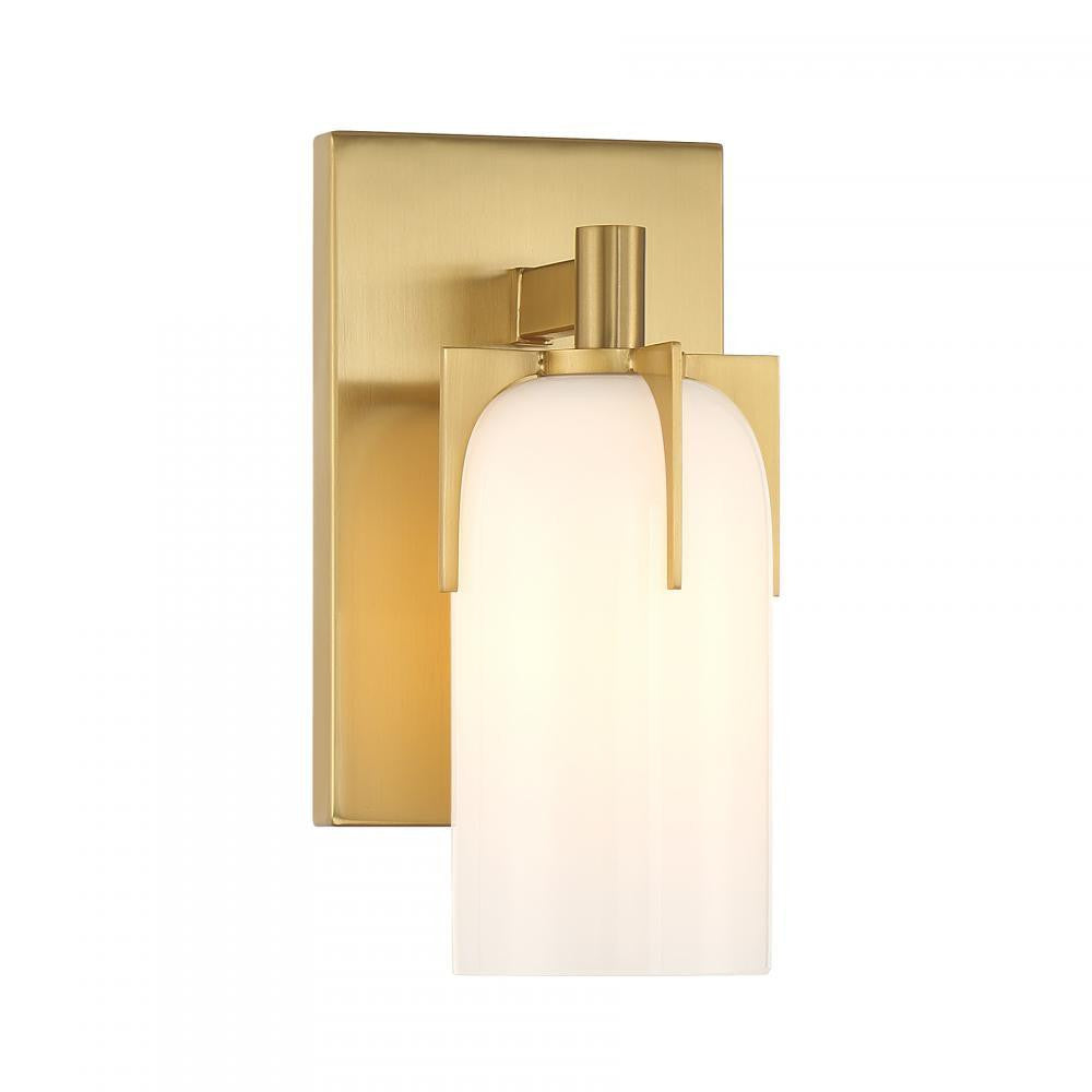 Savoy House Caldwell 1-Light Bathroom Vanity Light Satin Nickel