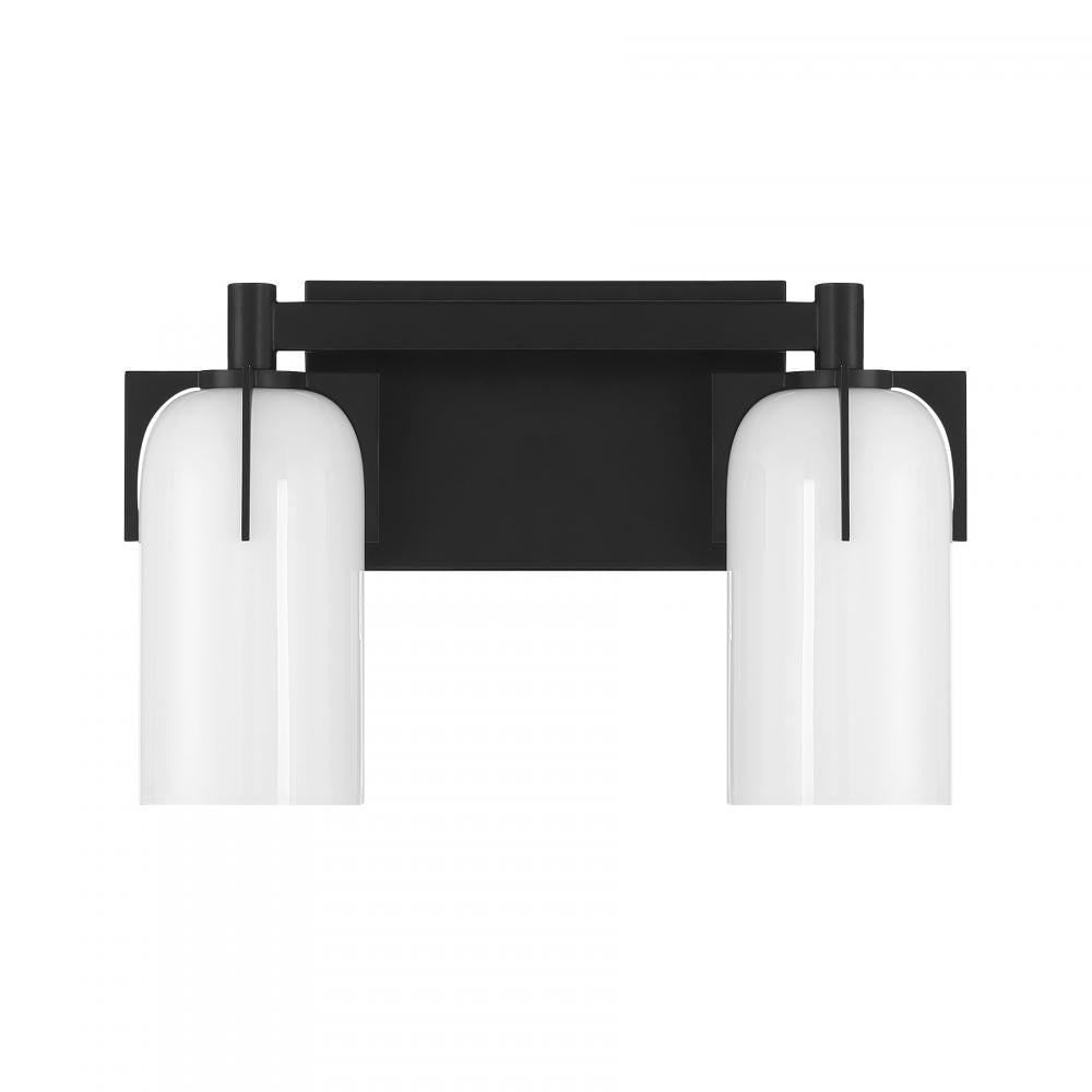 Savoy House Caldwell 2-Light Bathroom Vanity Light in Matte Black, Savoy House 8-4128-2-BK ALXMP