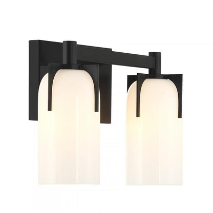 Savoy House Caldwell 2-Light Bathroom Vanity Light in Matte Black, Savoy House 8-4128-2-BK ALXMP