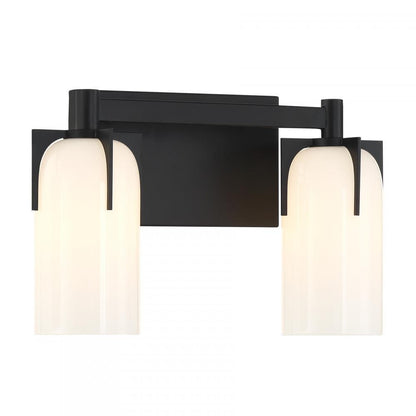 Savoy House Caldwell 2-Light Bathroom Vanity Light in Matte Black, Savoy House 8-4128-2-BK ALXMP