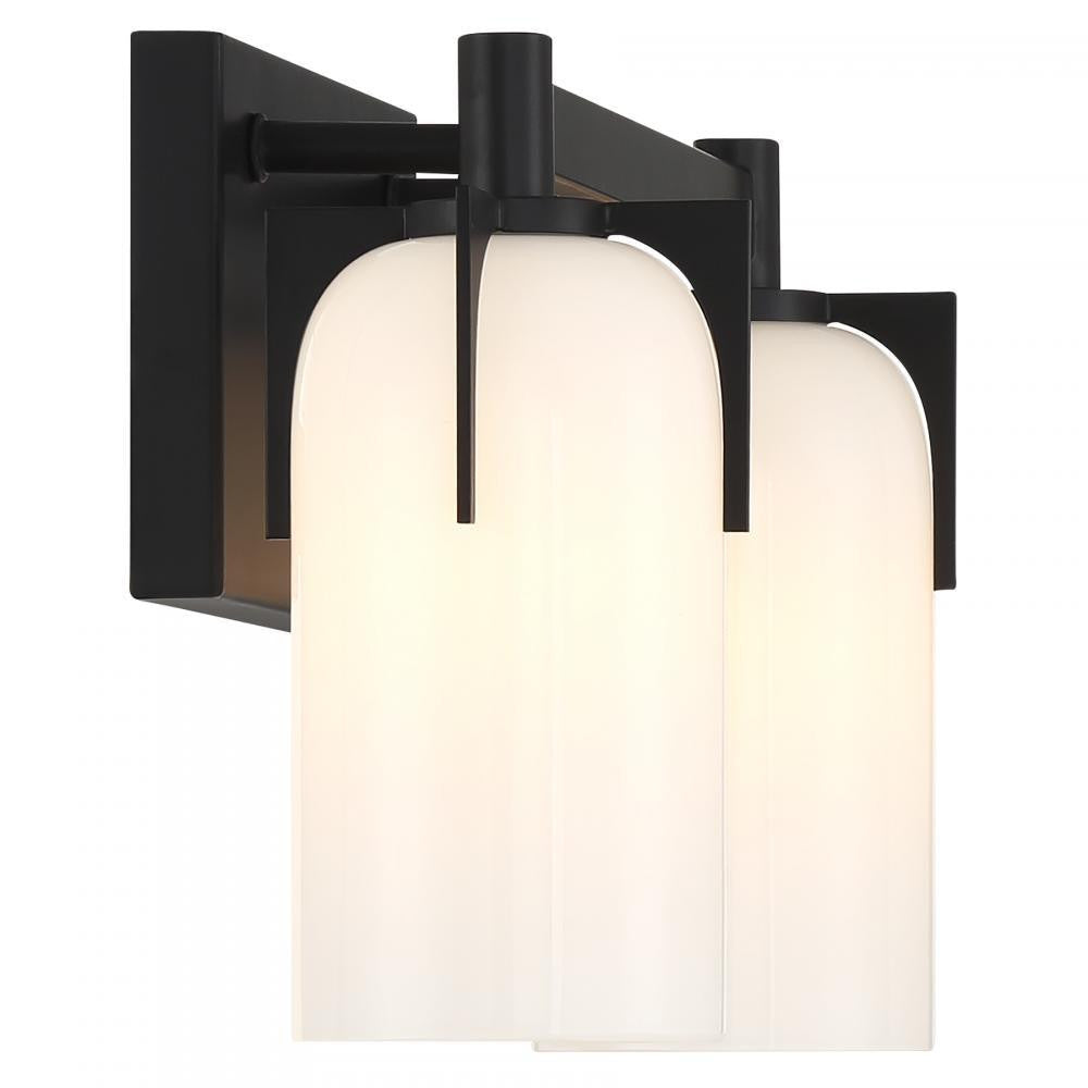 Savoy House Caldwell 2-Light Bathroom Vanity Light in Matte Black, Savoy House 8-4128-2-BK ALXMP