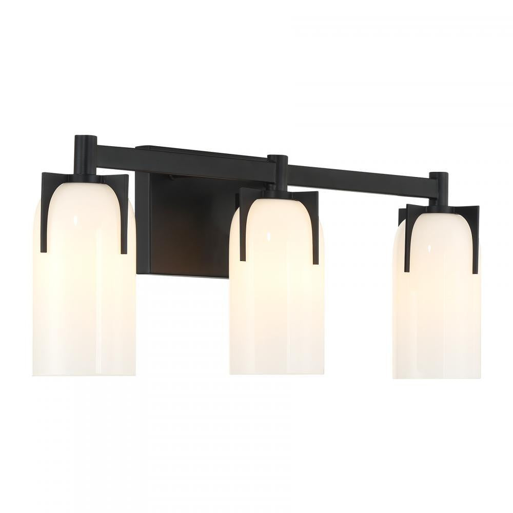 Savoy House Caldwell 3-Light Bathroom Vanity Light in Matte Black, Savoy House 8-4128-3-BK ALXMT