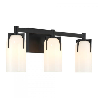 Savoy House Caldwell 3-Light Bathroom Vanity Light in Matte Black, Savoy House 8-4128-3-BK ALXMT