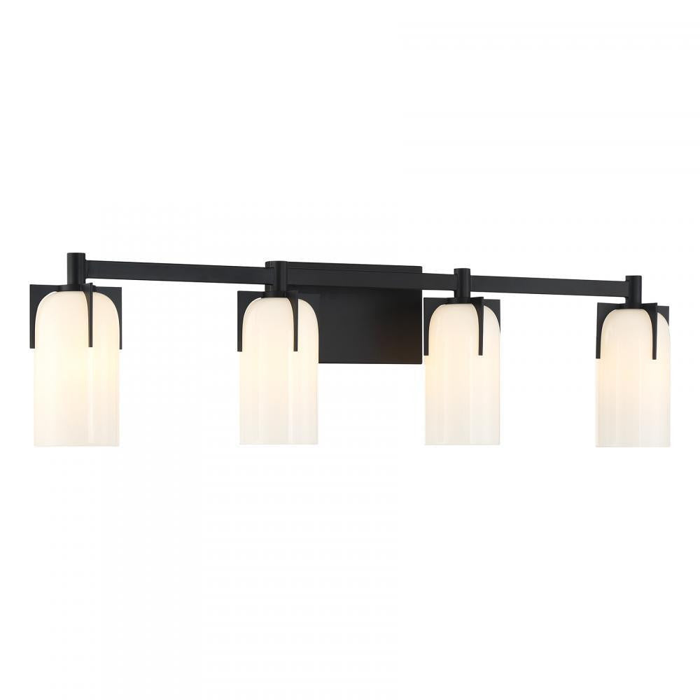 Savoy House Caldwell 4-Light Bathroom Vanity Light in Matte Black, Savoy House 8-4128-4-BK ALYJ0