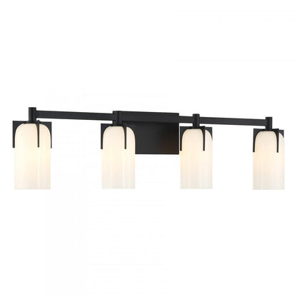 Savoy House Caldwell 4-Light Bathroom Vanity Light in Matte Black, Savoy House 8-4128-4-BK ALYJ0