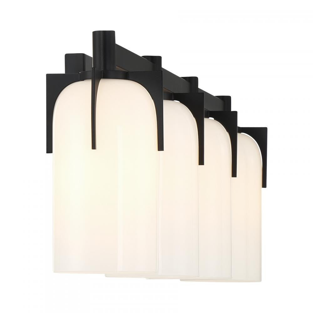 Savoy House Caldwell 4-Light Bathroom Vanity Light in Matte Black, Savoy House 8-4128-4-BK ALYJ0