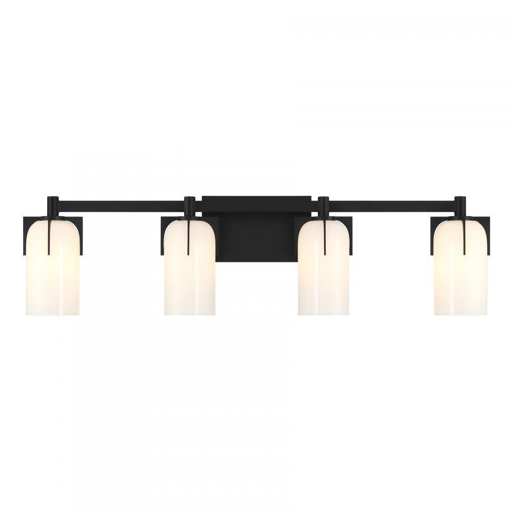 Savoy House Caldwell 4-Light Bathroom Vanity Light in Matte Black, Savoy House 8-4128-4-BK ALYJ0