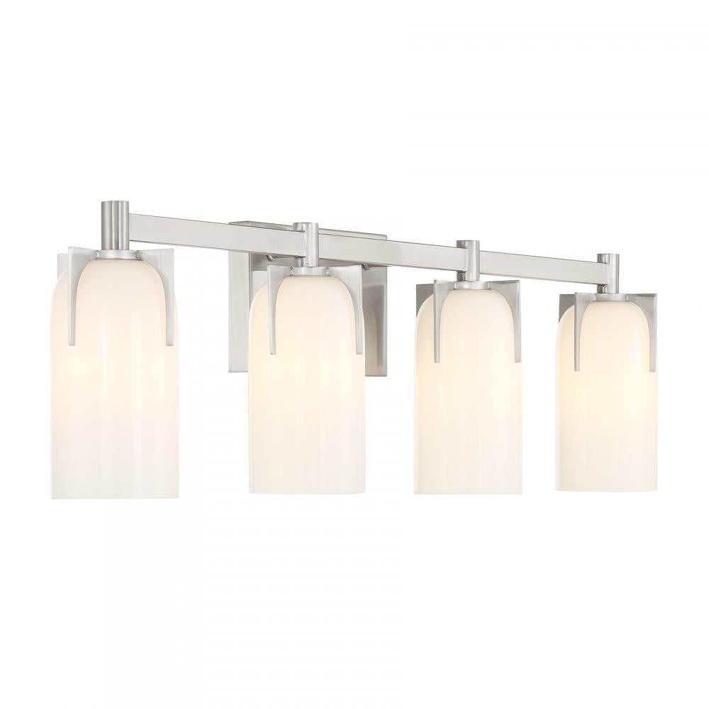 Savoy House Caldwell 4-Light Bathroom Vanity Light in Satin Nickel, Savoy House 8-4128-4-SN ALYJ1