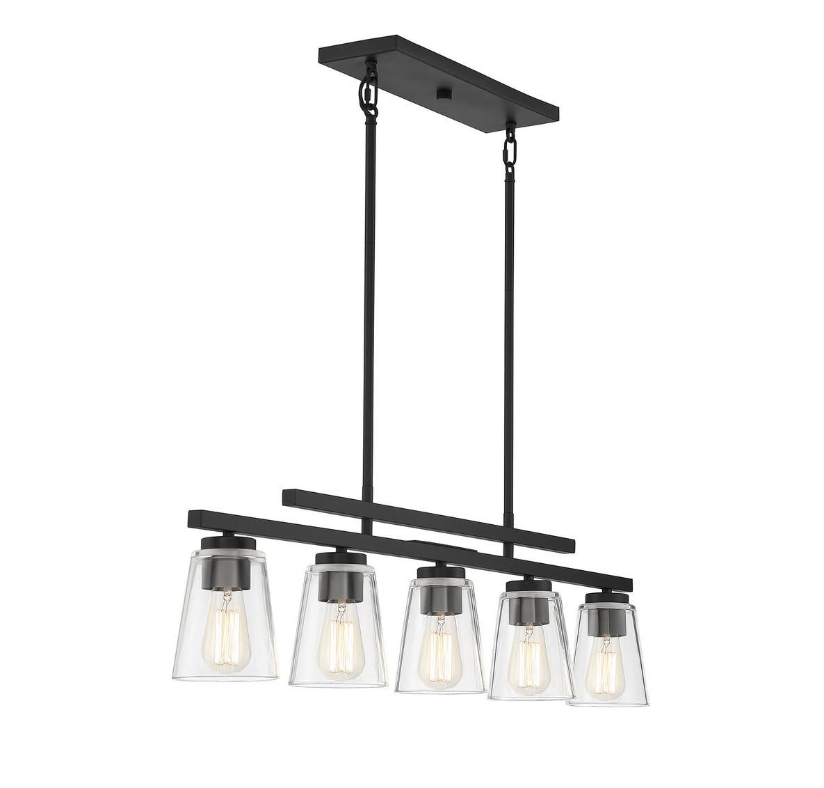 Savoy House Calhoun 5-Light Linear Chandelier Warm Brass