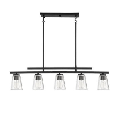 Savoy House Calhoun 5-Light Linear Chandelier Satin Nickel