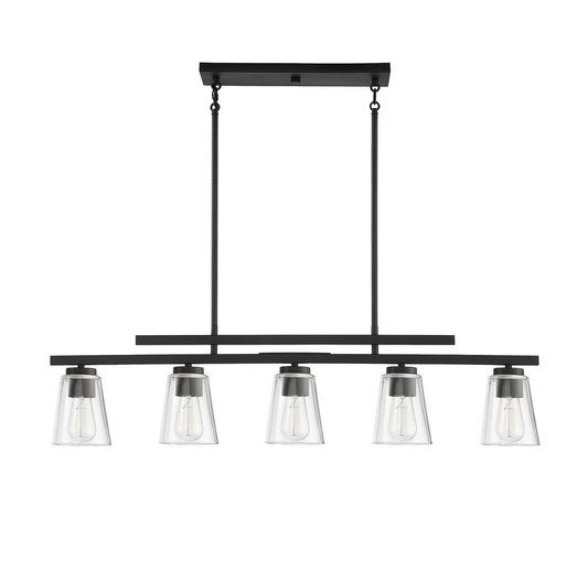 Savoy House Calhoun 5-Light Linear Chandelier Satin Nickel
