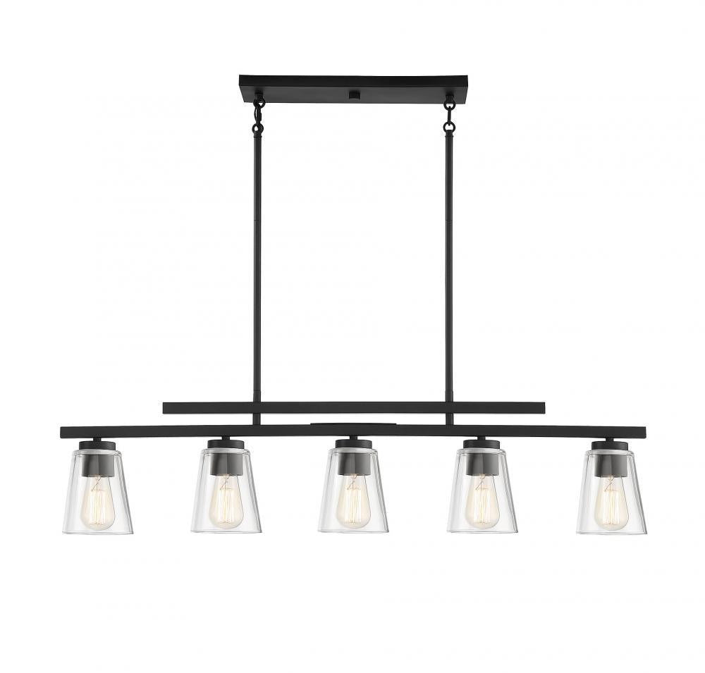 Savoy House Calhoun 5-Light Linear Chandelier Matte Black