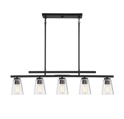 Savoy House Calhoun 5-Light Linear Chandelier Matte Black