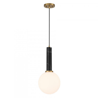 Savoy House Callaway 1-Light Pendant in Black Marble with Warm Brass, Savoy House 7-2902-1-263 ALXL9