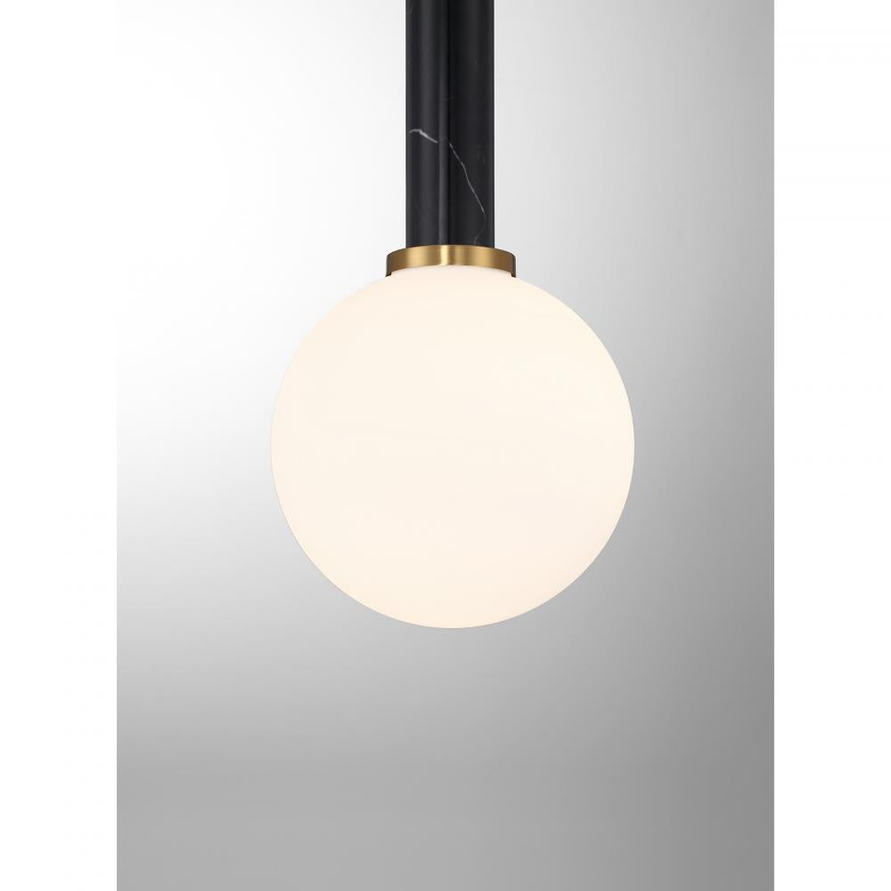 Savoy House Callaway 1-Light Pendant in Black Marble with Warm Brass, Savoy House 7-2902-1-263 ALXL9