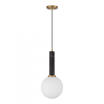 Savoy House Callaway 1-Light Pendant in Black Marble with Warm Brass, Savoy House 7-2902-1-263 ALXL9