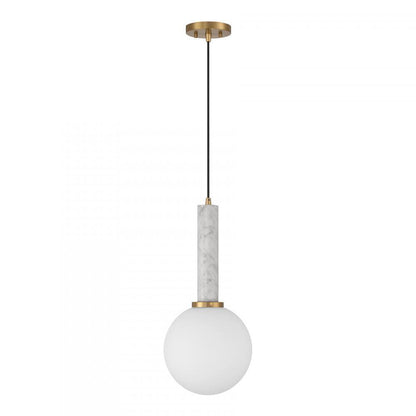 Savoy House Callaway 1-Light Pendant in White Marble with Warm Brass, Savoy House 7-2902-1-264 ALXLA