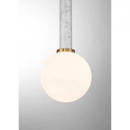 Savoy House Callaway 1-Light Pendant in White Marble with Warm Brass, Savoy House 7-2902-1-264 ALXLA