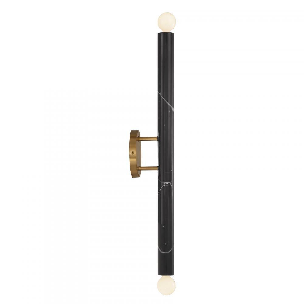 Savoy House Callaway 2-Light Wall Sconce in Black Marble with Warm Brass, Savoy House 9-2901-2-263 ALYJR