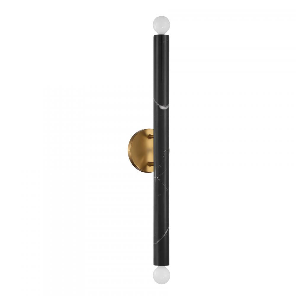 Savoy House Callaway 2-Light Wall Sconce in Black Marble with Warm Brass, Savoy House 9-2901-2-263 ALYJR