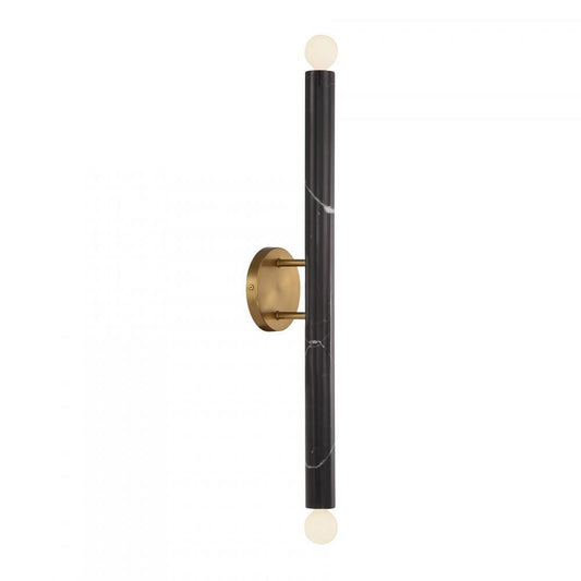 Savoy House Callaway 2-Light Wall Sconce Black Marble with Warm Brass