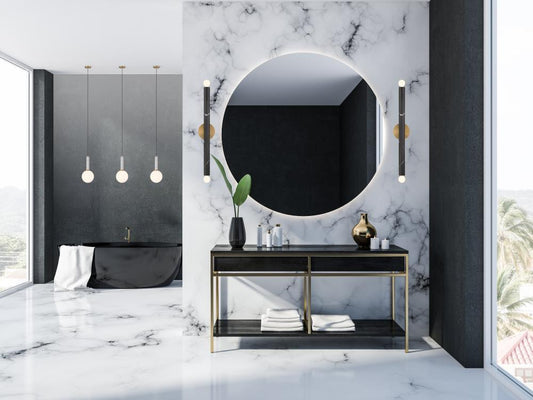 Savoy House Callaway 2-Light Wall Sconce White Marble with Warm Brass