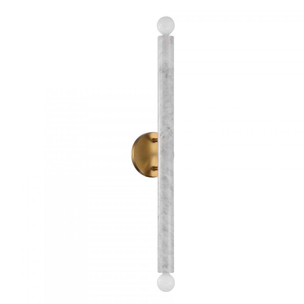 Savoy House Callaway 2-Light Wall Sconce in White Marble with Warm Brass, Savoy House 9-2901-2-264 ALYJT