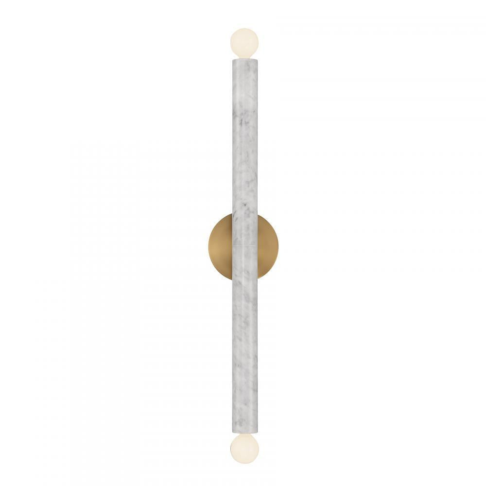 Savoy House Callaway 2-Light Wall Sconce in White Marble with Warm Brass, Savoy House 9-2901-2-264 ALYJT