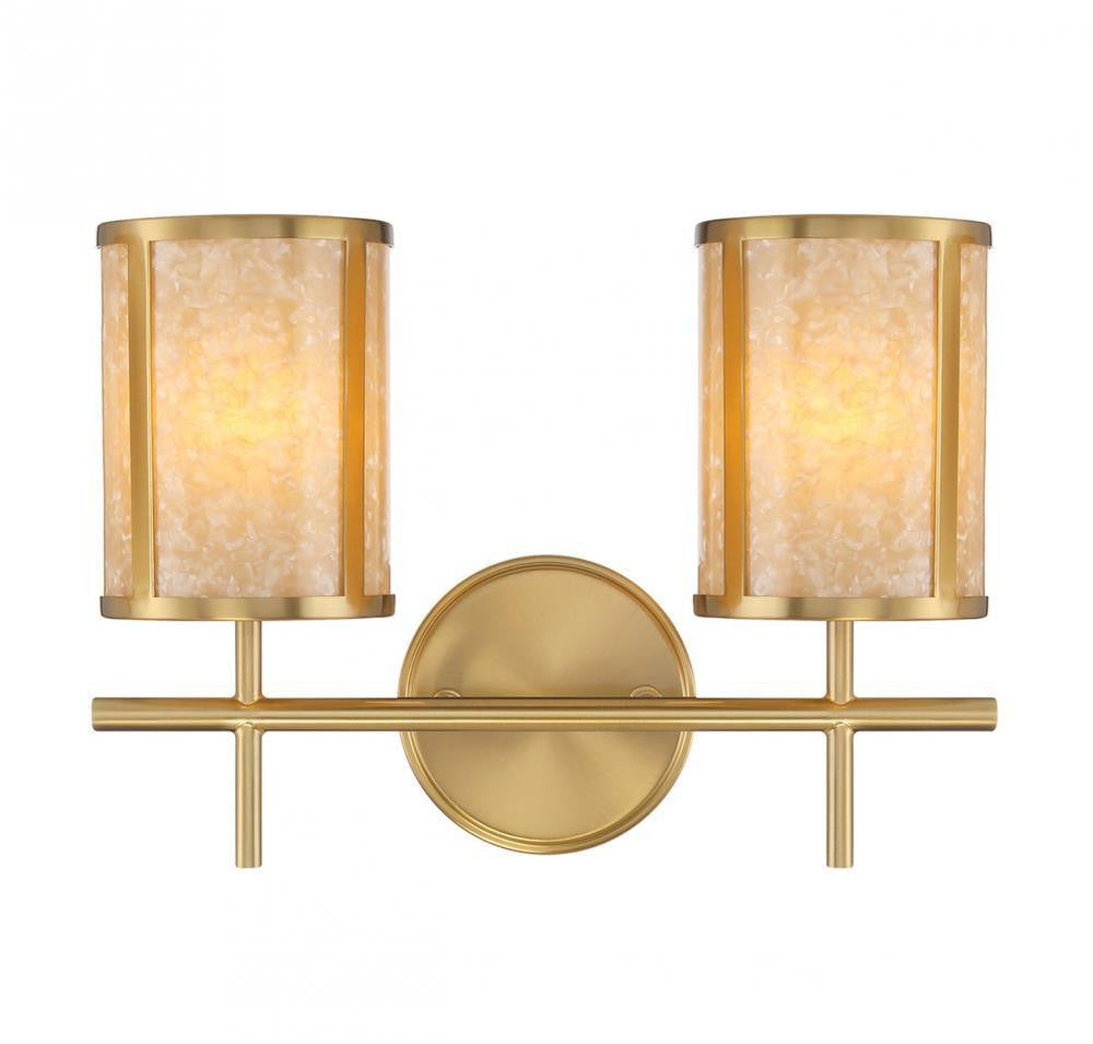 Savoy House Camden 2-Light Bathroom Vanity Light Warm Brass
