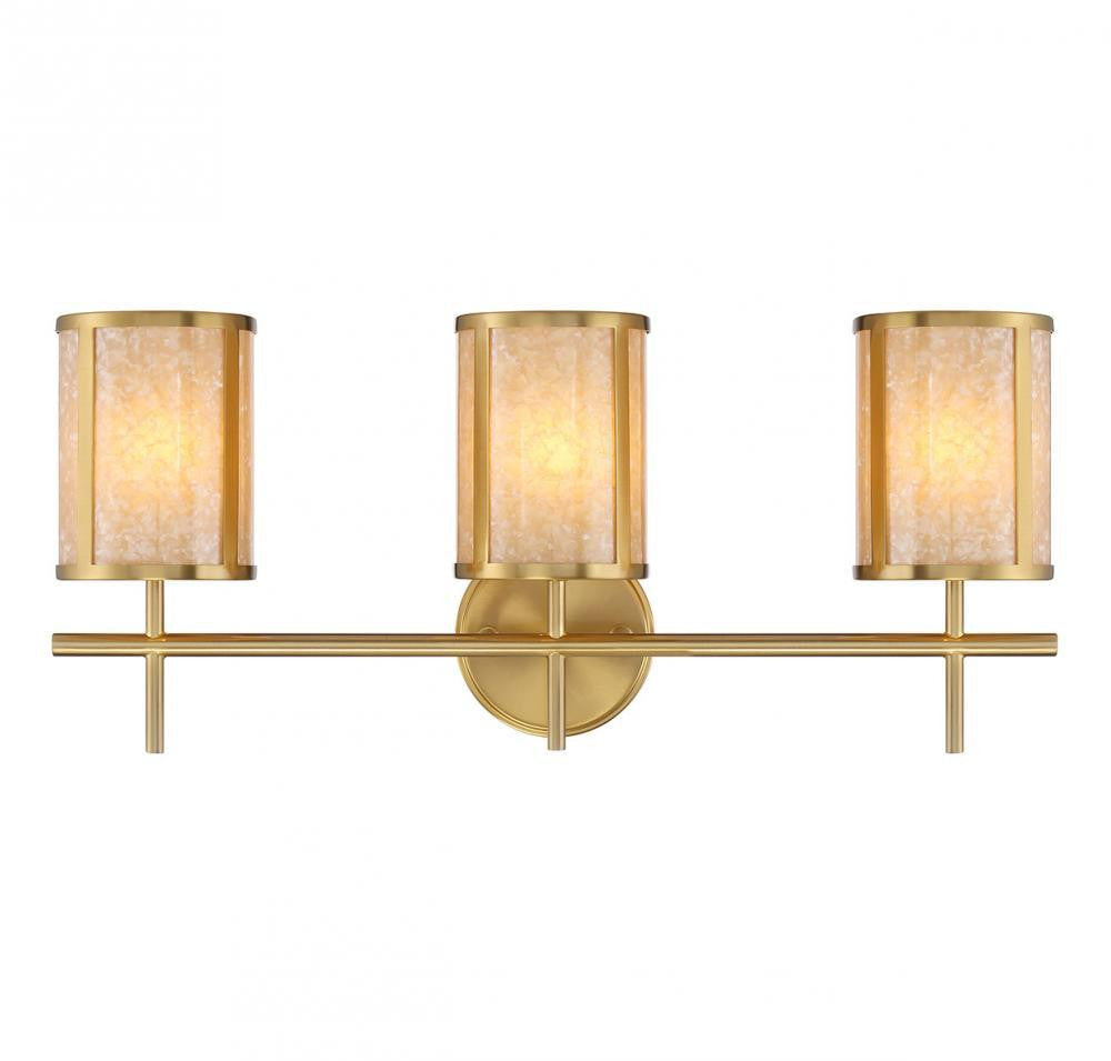 Savoy House Camden 3-Light Bathroom Vanity Light Warm Brass