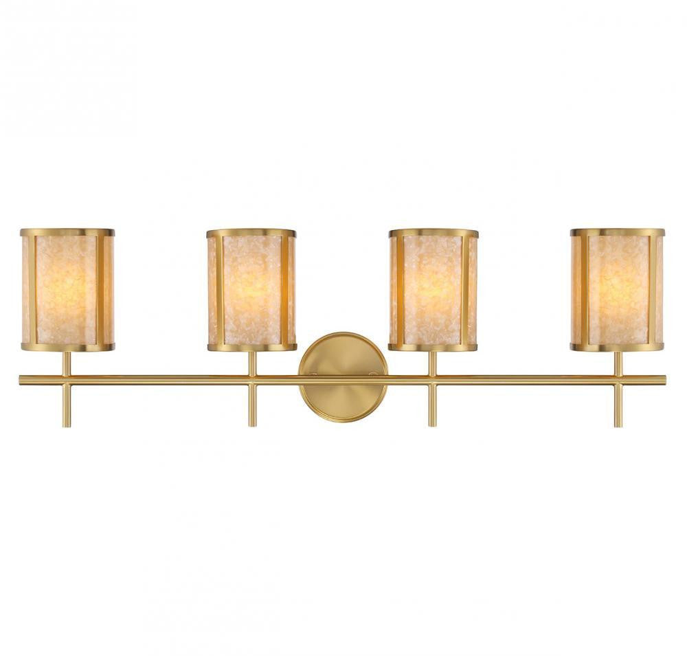 Savoy House Camden 4-Light Bathroom Vanity Light Warm Brass