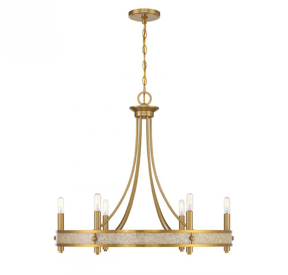 Savoy House Camden 6-Light Chandelier Warm Brass