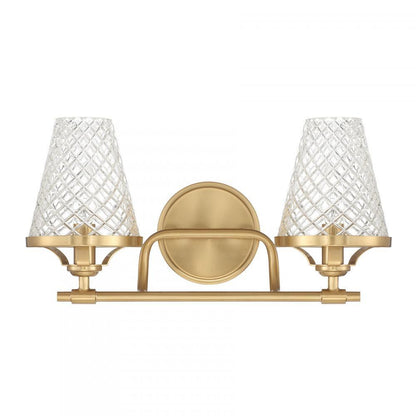Savoy House Candler 2-Light Bathroom Vanity Light Warm Brass